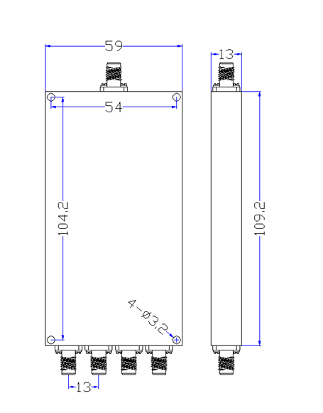 0.5~8GHz 4 Way Millimeter Wave Power Divider9.png