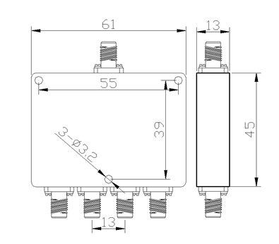 2~8GHz 4 Way Millimeter Wave Power Divider9.png