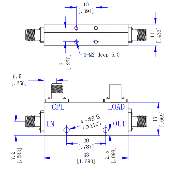 9~11GHz 15dB Directional Coupler9C.png