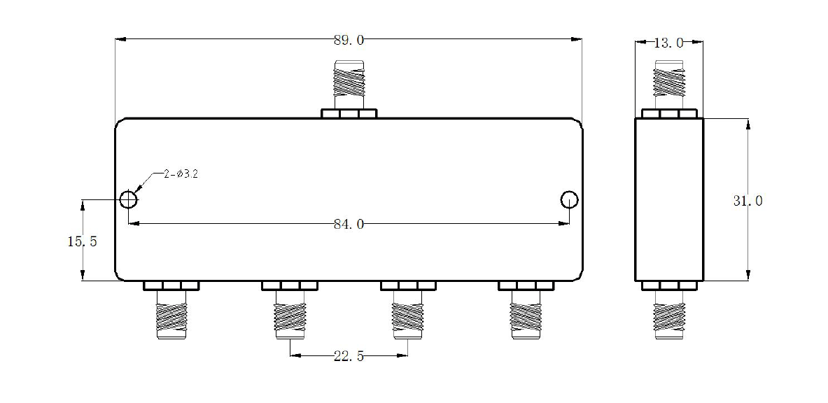 10~1000MHz 4 Way Millimeter Wave Power Divider9.png