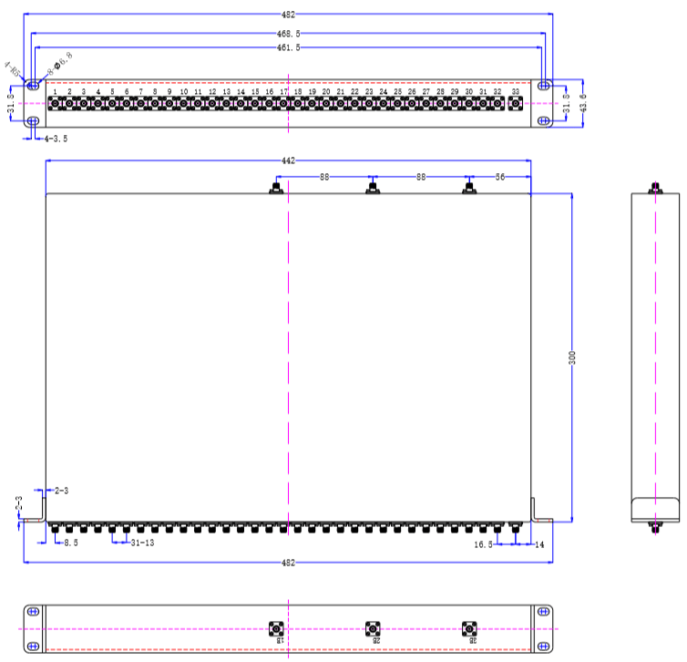 300~400MHz 32 Way Millimeter Wave Power Divider9.png